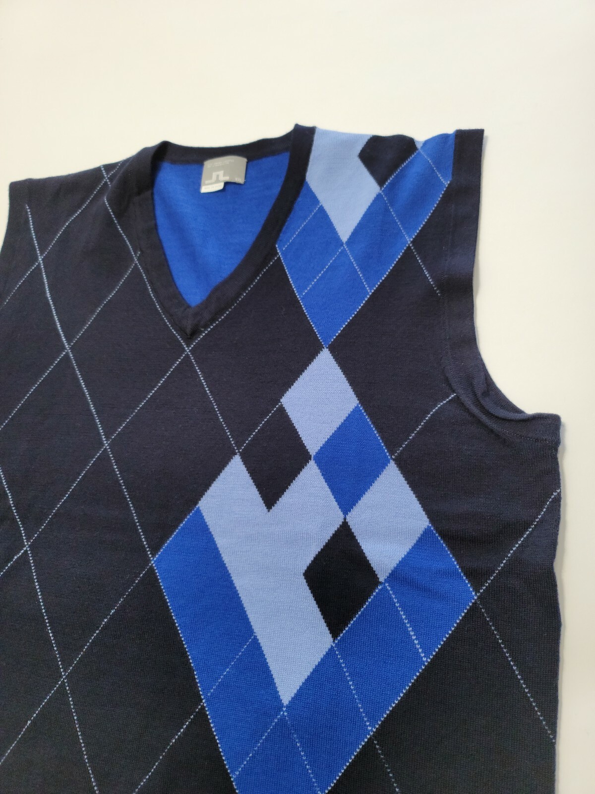 J Lindeberg Mens Xxl Blue Merino Wool Golf Vest Gem