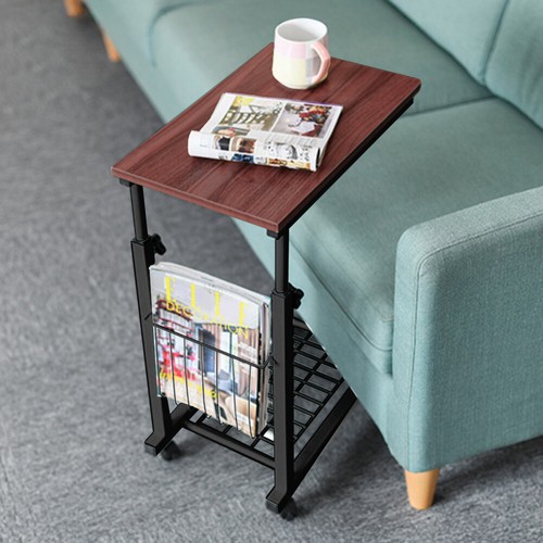 Height Adjustable Computer Laptop Desk Mobile C-Shaped Sofa Bed Tray Side Table - Picture 10 of 19