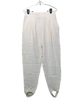 Counterparts Stirrup Pants Womens Size 14 Short Ivory Pleated Rayon Stretch