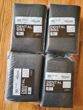 Disposable 3-Ply Dental Bibs Elderly Waterproof 13"x18" Lot Of 4 Black 200 Total
