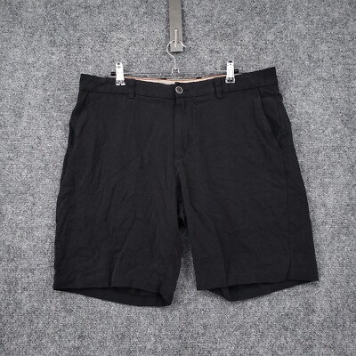 Tommy Bahama Shorts Mens 36 Black Silk Flat Front Chino Bermuda Zip Fly Preppy
