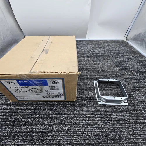 (QTY 25) Eaton TP502 Crouse Hinds 4" Square Box Cover 1" Raised, 11.7 Cubic In