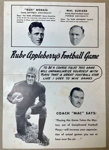 1934 Whitman Rube Appleberry's Football Game Malt-O-Meal Prize NOS - Picture 2 of 10