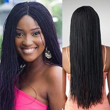 Sexy Peluca Negra Micro Million Twist 22 Pulgadas Peluca Trenzada Para Mujeres Negras Uso Diario