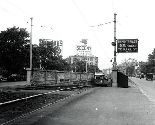 Straßenbahn Ausfahrt Blandford Street Portal, Braves Field Bound, Boston 1943 Foto - Bild 1 von 1