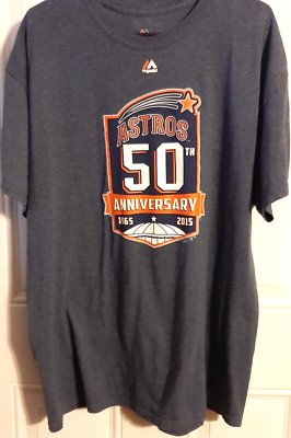 2015 1965 Houston Astros 50TH Anniversary Season Blue XL T Shirt/basket