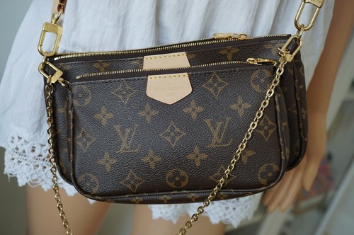 LOUIS VUITTON BAG CROSSBODY MULTI POCHETTE ACCESSOIRES GREEN STRAP CHAIN |  eBay