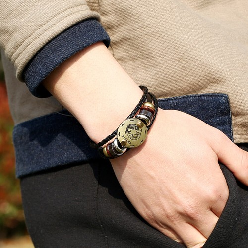 Männer 12 Zodiac Vintage Armband Mode Legierung Armband mit Sternbild - 第 10/11 張圖片