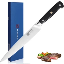 KEEMAKE 8'' Slicing Knife Stainless steel Chef Kitchen Meat Knife Carving Knife