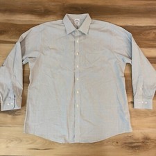 Brooks Brothers Shirt Mens 18 - 4/5 Regent White Gray Micro Grid Plaid Pocket