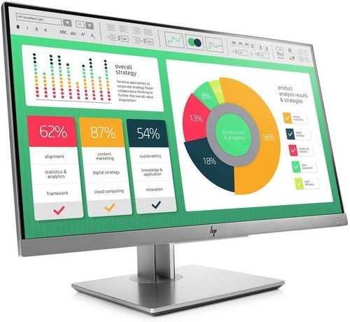 HP EliteDisplay E223 21.5 inch Widescreen IPS Monitor W/ Stand, VGA/Power cable - Picture 3 of 8