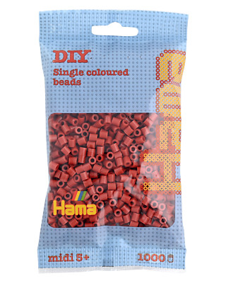 1000 Midi Bügelperlen - Rotbraun 207-20 Ø 5 mm Hama Perlen Steckperlen Beads 