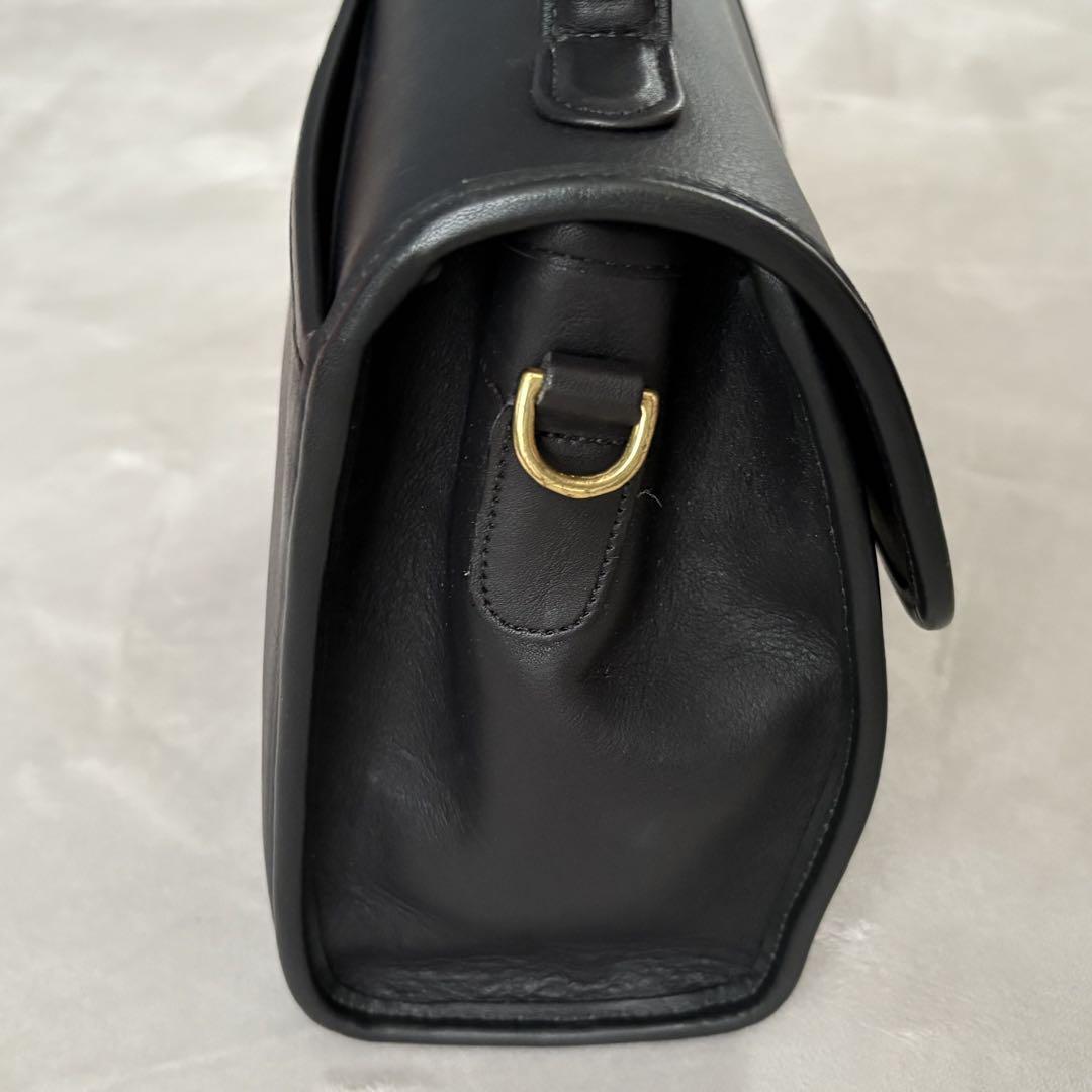 バッグ OLD coach BLACK leather handbag Vintage Old Coach Black Leather 2Way Handbag No Shoulder