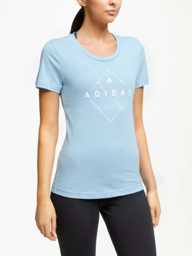Adidas Women T-Shirts Sports Running Tops Training Emblem Tee Fitness Gym DV3011 - Picture 1 of 6