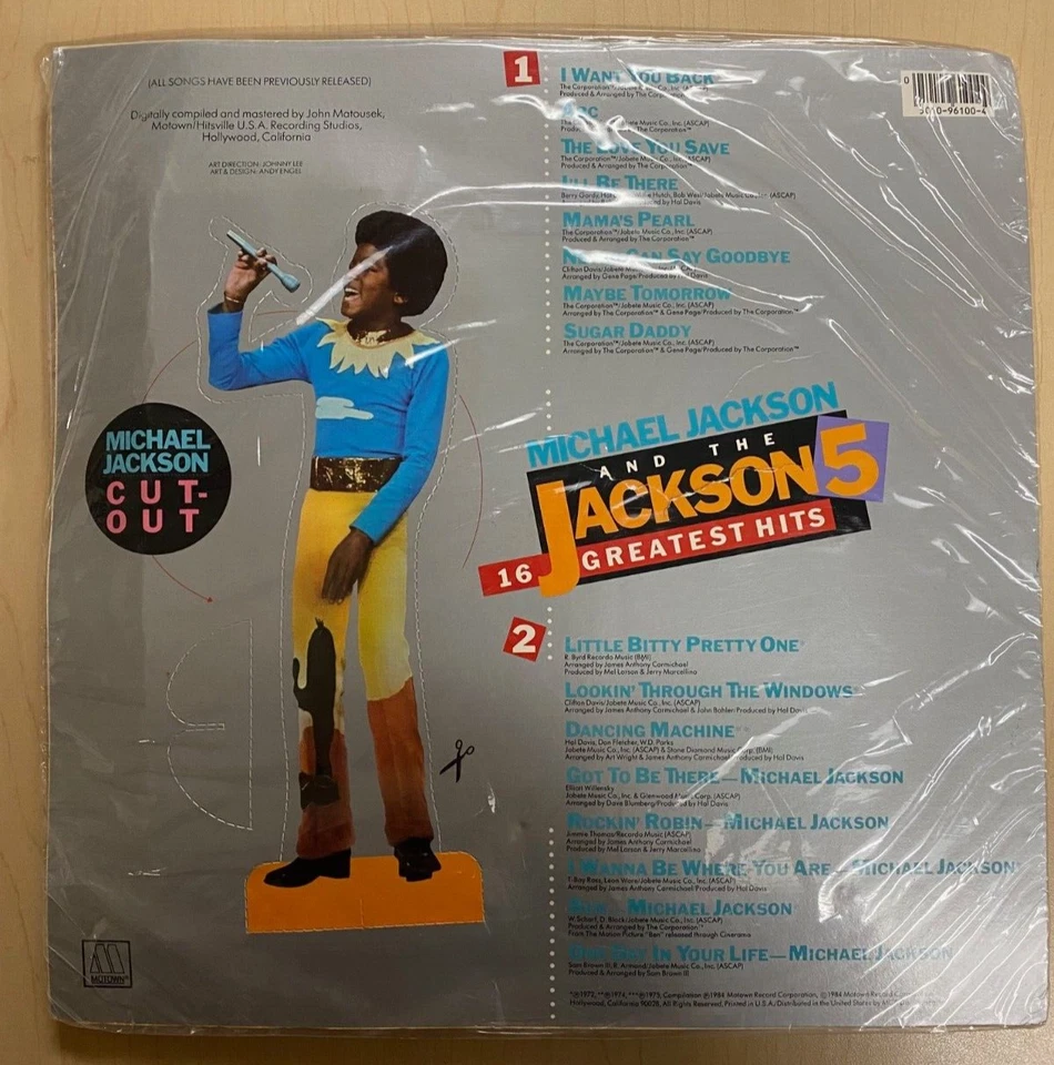 MICHAEL JACKSON & THE JACKSON 5 SUPER CASSETTE w/GLOVE & MICHAEL JACKSON CUT-OUT - Image 2 of 2