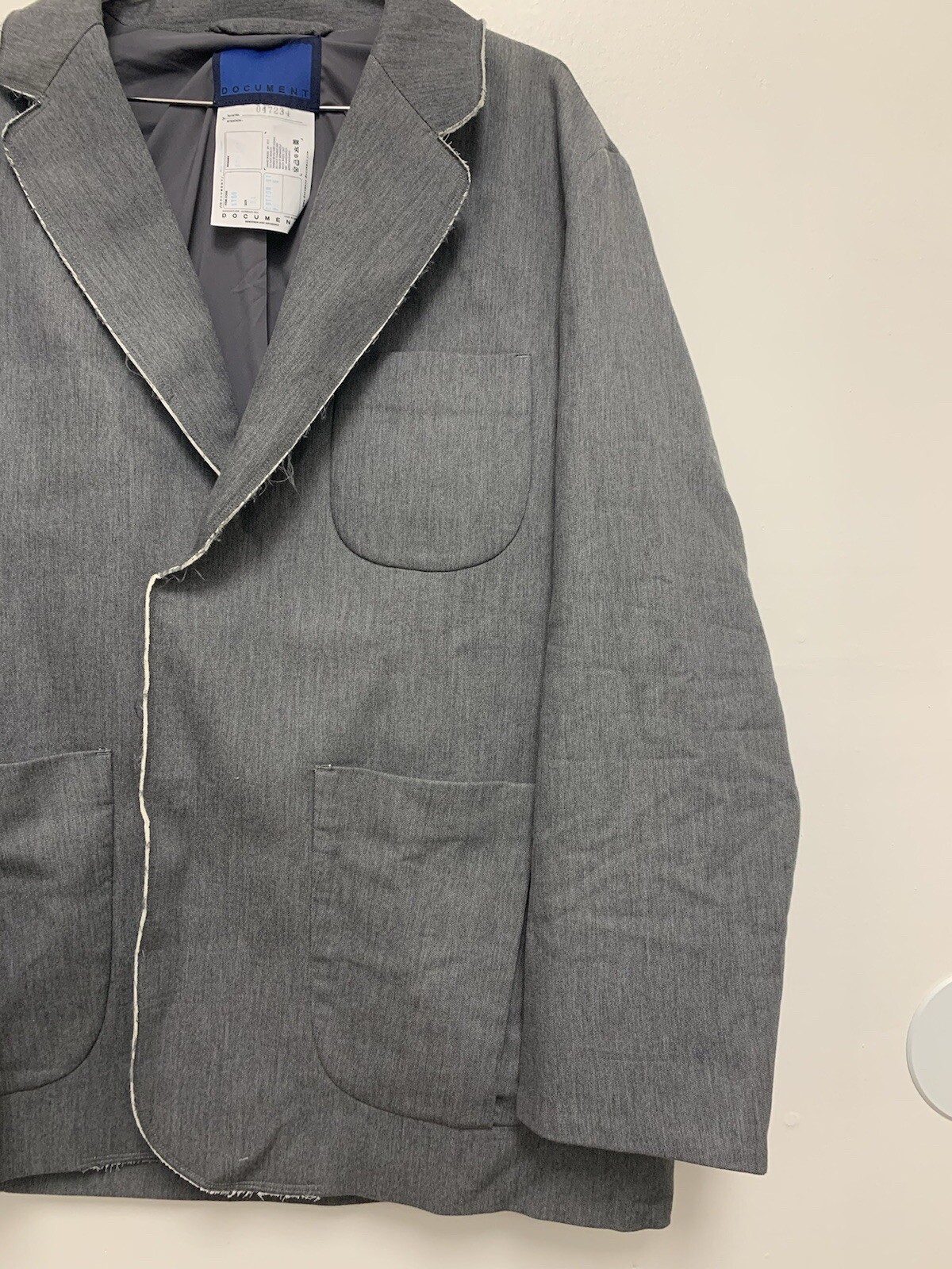 Document Raw Cut Single Breasted Grey Blazer KT06… - image 2
