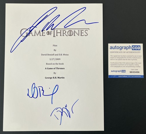 GEORGE R.R. MARTIN +2 SIGNED GAME OF THRONES PILOT SCRIPT w/PROOF AUTOGRAPH COA - 第 1/4 張圖片