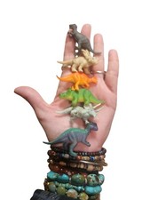 LOT of 24 Miniature Dinosaur Cake Toppers Mini TOYS, Rubber Plastic PVC Figure