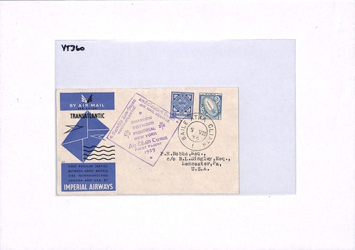 IRELAND EIRE Air Mail Cover IMPERIAL FIRST FLIGHT USA PA Lancaster 1939 YT360 - Picture 7 of 14
