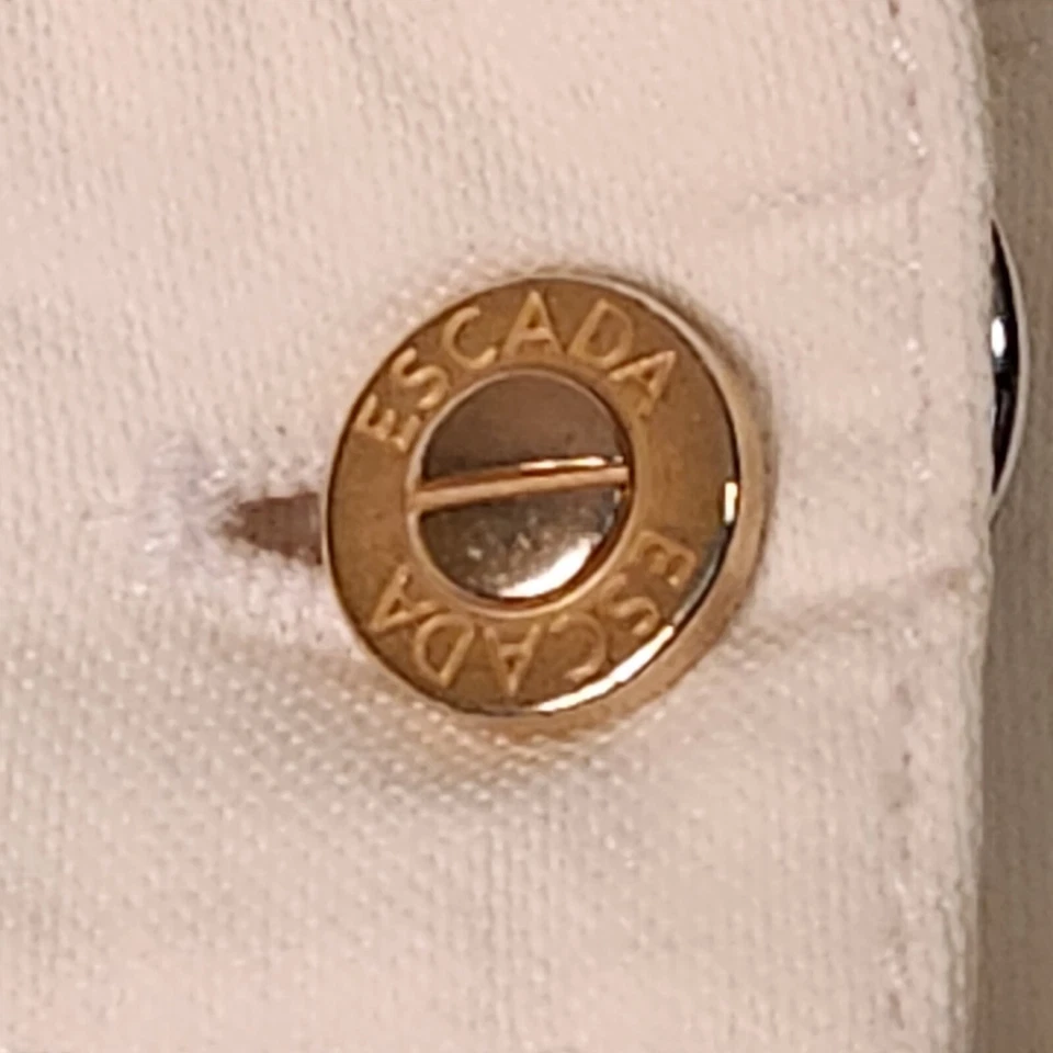 Escada Jeans Womens Size 38 US S White Stretch Full Length Woven Pockets Altered - Image 4 of 4