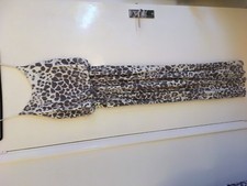 " LOUNGE WEAR by RUNWAY" JUMPSUIT SIZE M/L WHITE/LIGHT  DARK GREY ANIMAL PRINT