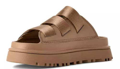 Sandalias para mujer UGG GoldenGlow Slide en arena oscura - Imagen 3 de 4