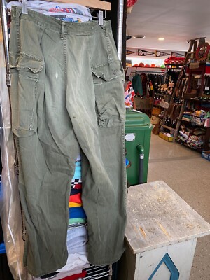 1940s Vintage WWII HBT 13 STAR US Army Military Uniform Pants M43