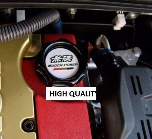 全新 JDM UNIVERSAL 黑色 MUGEN 油帽 保护套 适合 Integra MDX Civic ACCORD — 第 3/4 张图片