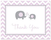 50 Purple Chevron Elephant Baby Shower Thank You Cards on sale 50 Purple Chevron Elephant Baby Shower Thank You Cards on sale
