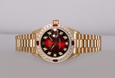 Rolex President Lady 18k 26mm Watch-Ruby/Diamond Bezel-Red  display picture 1