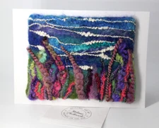 Artisan Blank Greeting Card Needle Felted Wool Melissa Philbrook OOAK Made USA
