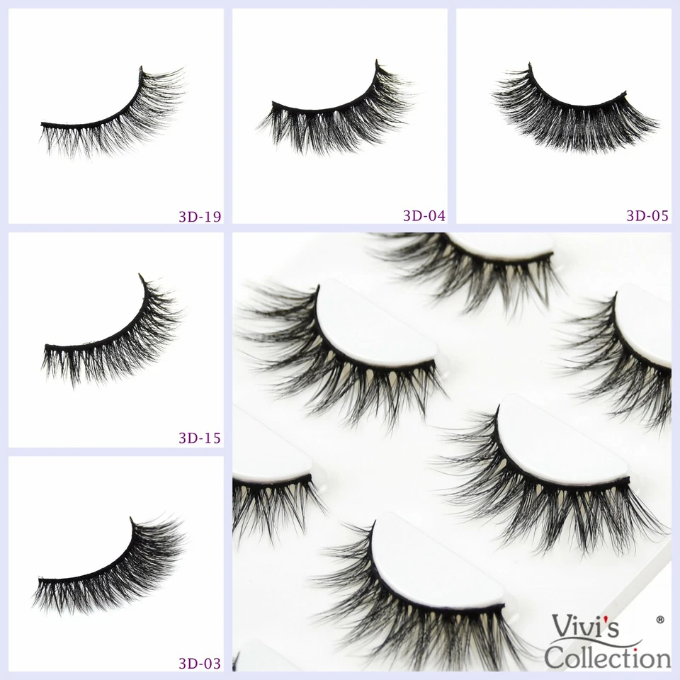Lashes Natural False Eyelashes Faux Mink 3D Wispy Long Thick Short Cat Eye UK