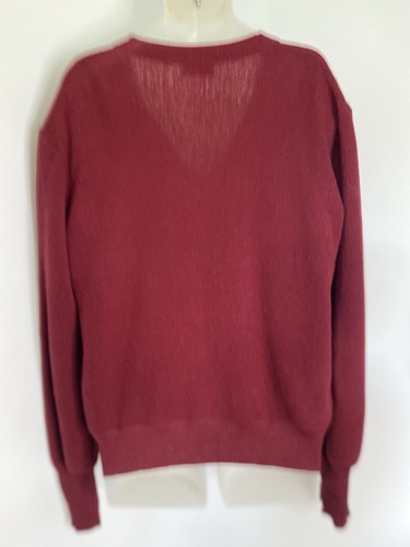 St. Croix Knits Cardigan Red Mens Size XLarge Pure Quanpaca Wool Baltusrol Vtg - Picture 3 of 21