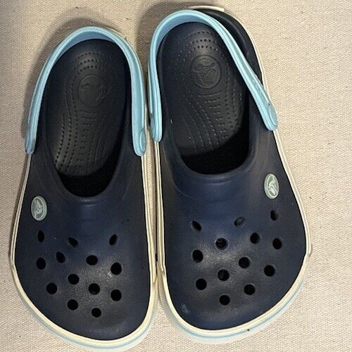 Crocs Kids Crocband ll dunkelblau/hellblau/weiß gebraucht, in einwandfreiem Zustand Größe J1