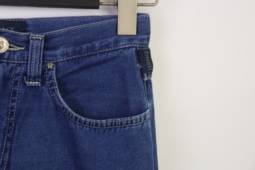 VERSACE JEANS COUTURE VJC Medusa WMN Blue Denim Straight Trousers Size 28/42 - Picture 6 of 20