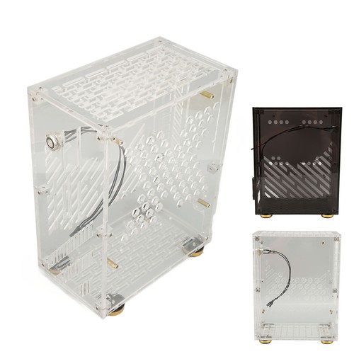 Mini ITX Case 4.3L Clear Acrylic Panel 360 Degree Cooling Cushioning Foot TPG - Afbeelding 22 van 28