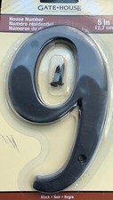 Gatehouse House Number Black 5"  9 Item  0178611 Durable Zinc Alloy Rust