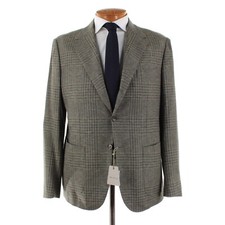 Sartorio Kiton NWT Wool Blend Sport Coat Size 54R 44R US In Green Plaid