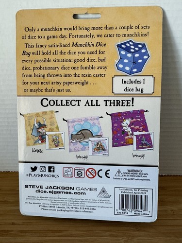 Munchkin Dice Bag Steve Jackson Games Unicorns Pink Candy April 2021 SJG5218 NiP - Picture 2 of 6