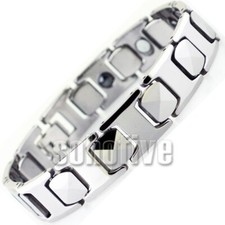 TCMB6289 Men's Glossy Tungsten Magnetic Bracelet 11 Magnets 7 7/8" x 1/2" Sales