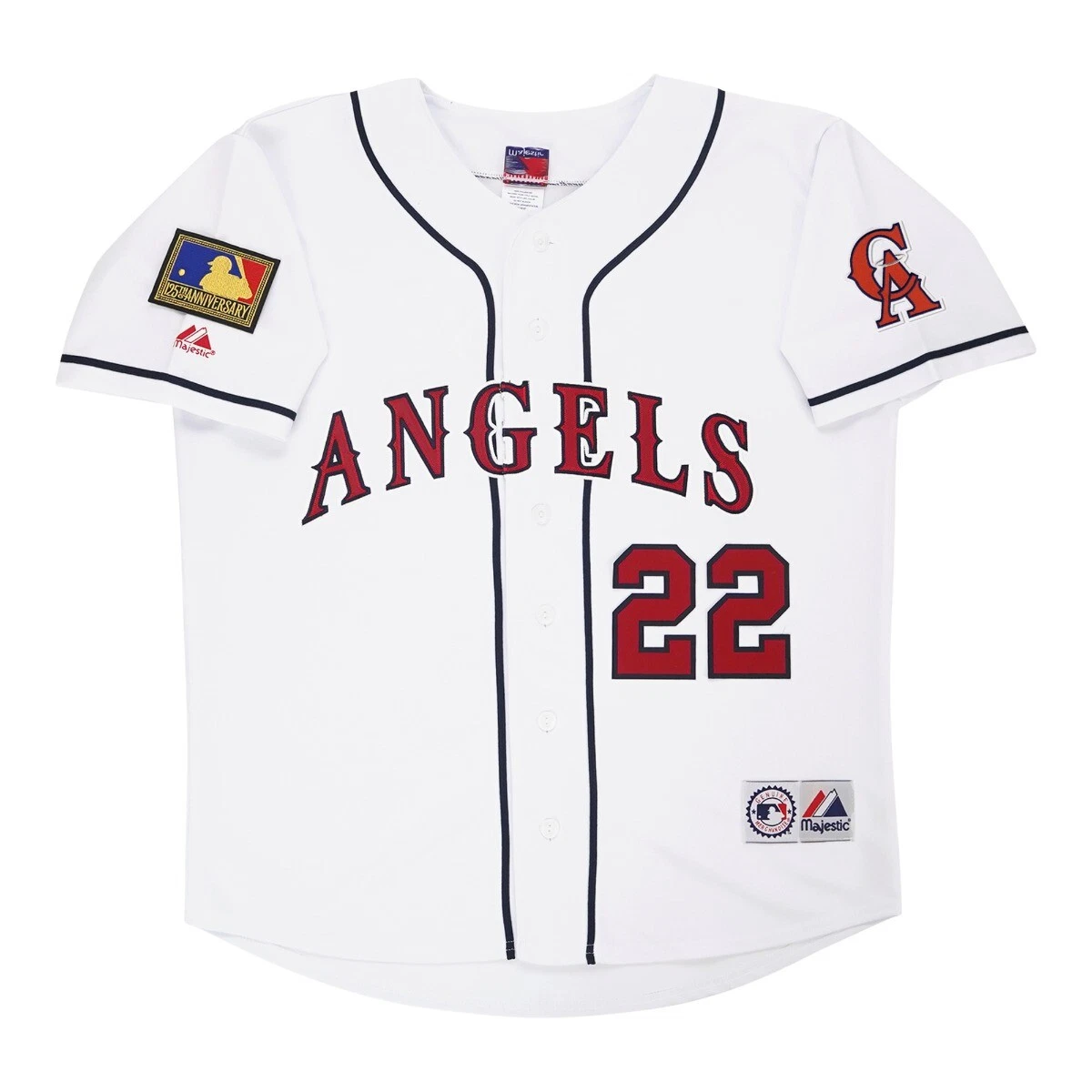 Bo Jackson 1994 California Angels Men's Home White Jersey w/ 125th Patch