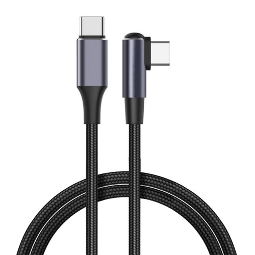 USB C to USB C Cable 90 Degree Type C 100W Cord 480Mbps Fast Charging Nylon Cabl - Photo 2 sur 13