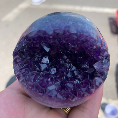 Natural Amethyst geode Sphere Quartz Crystal Ball specimen Mineral Healing
