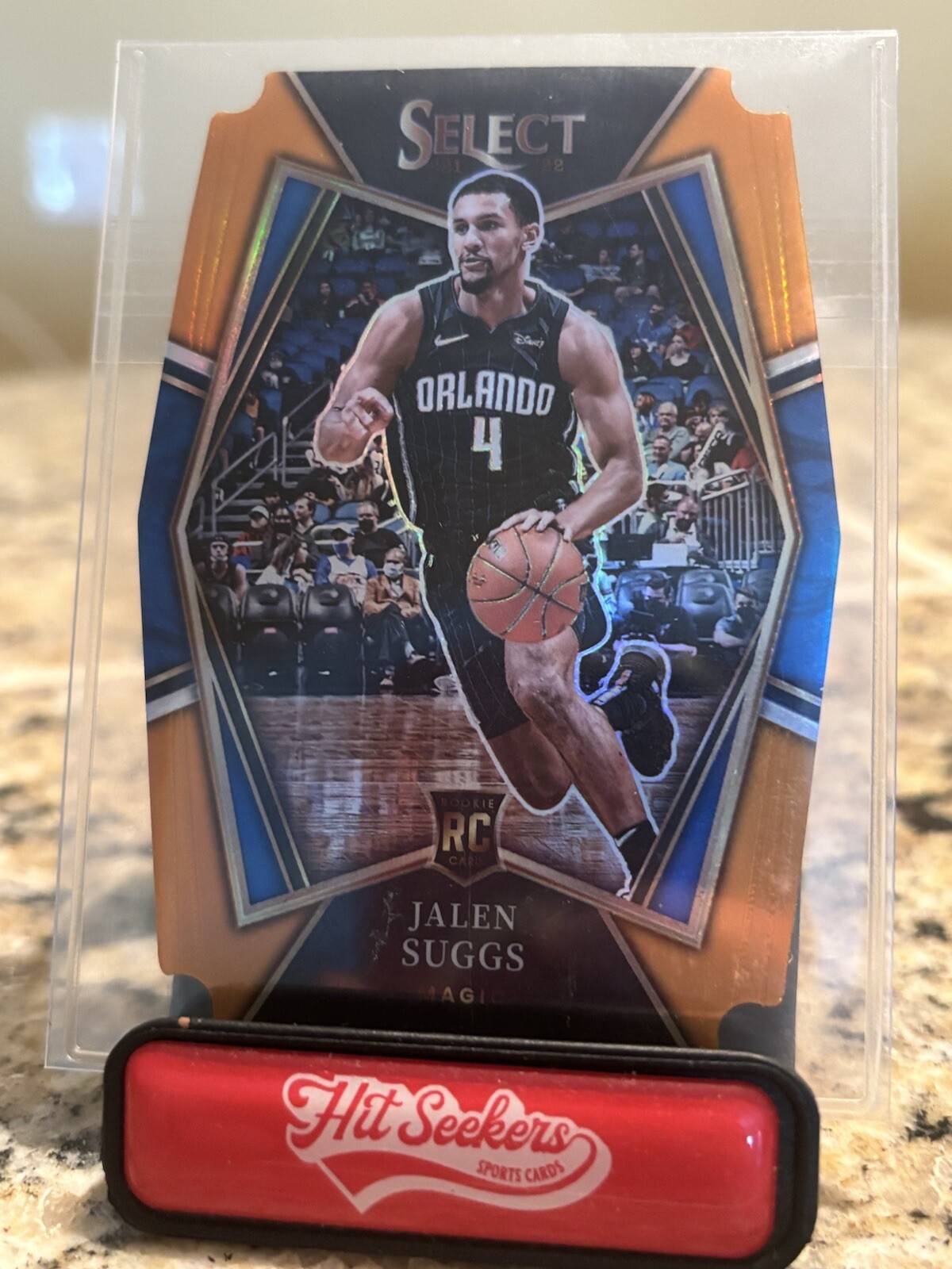 2021-22 Panini Select - Premier Level Orange Prizm Die-Cut #102 Jalen Suggs /65