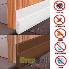 3FT Door Seal Strip Weather Stripping Self Adhesive Bottom Sweep Stopper Rubber