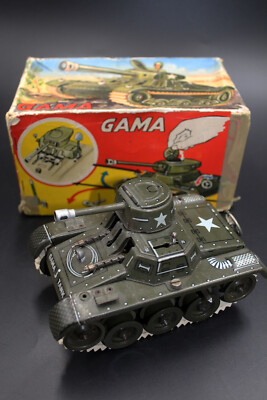 Char Militaire GAMA T60 En Tôle - Années 1950 - Jouet Ancien - Livraison Mondiale