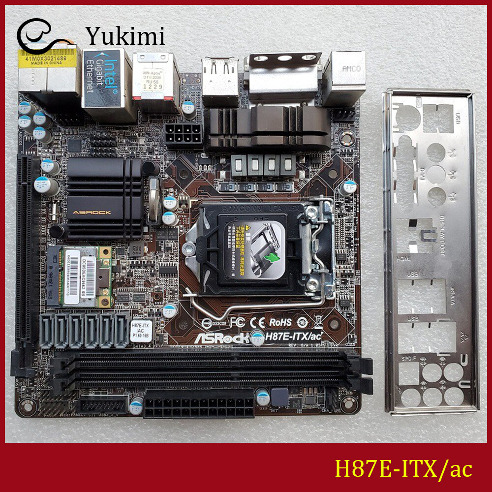 FOR ASROCK H87E-ITX/ac DVI 16GB HDMI LGA 1150 Mini-ITX Motherboard
