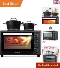 Sleek 45L Electric Mini Oven with Hotplate & Grill - Perfect for Small Spaces