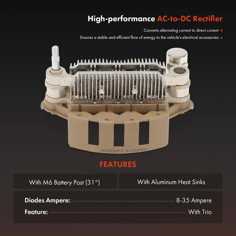 Alternator Rectifier Diode w/ Trio for Mazda MX-3 MX-5 6 323 Kia Sephia Roadster - Image 2 of 4