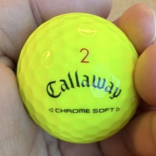 Callaway Chrome Soft Tour Preferred Yellow Golf Ball w/ Red/Blue Alignment Lines